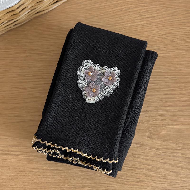 2025 New Korean-Style Girls' Fashion Leggings - Autumn/Winter, Medium-Thickness, Brushed Fleece, Warm Long Pants