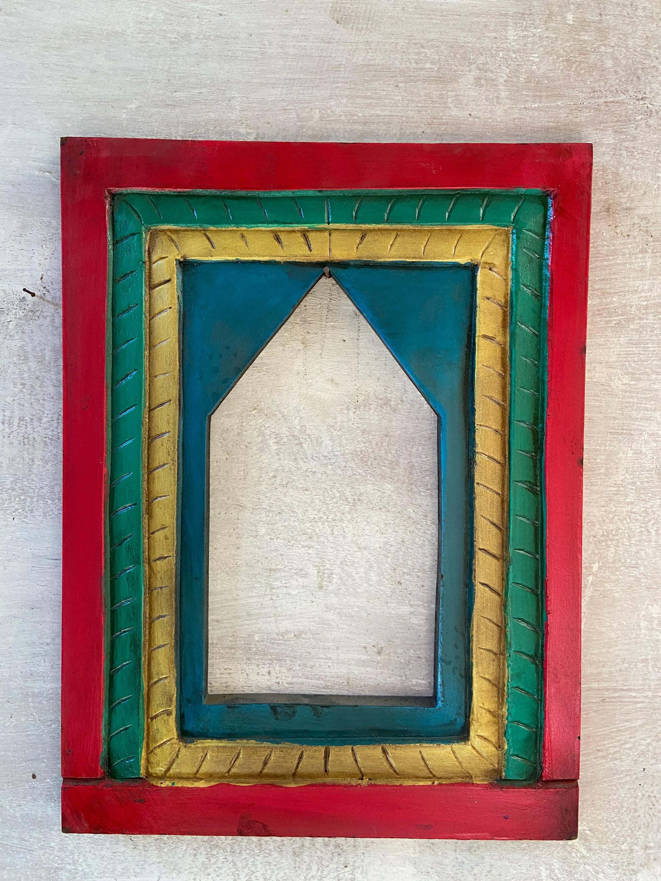 

Hand-Carved Wooden Jharokha: Multi-Colored Folk Art Wall Decor 16” X 8” X 24” (l x w x h) різнокольоровий