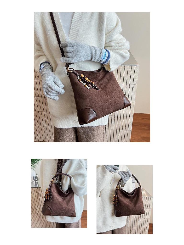 Retro Suede Crossbody Bag - Large Capacity Tote for Autumn/Winter