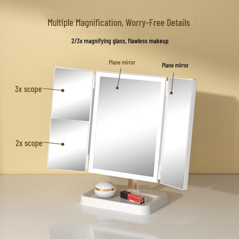 Foldable LED Makeup Mirror