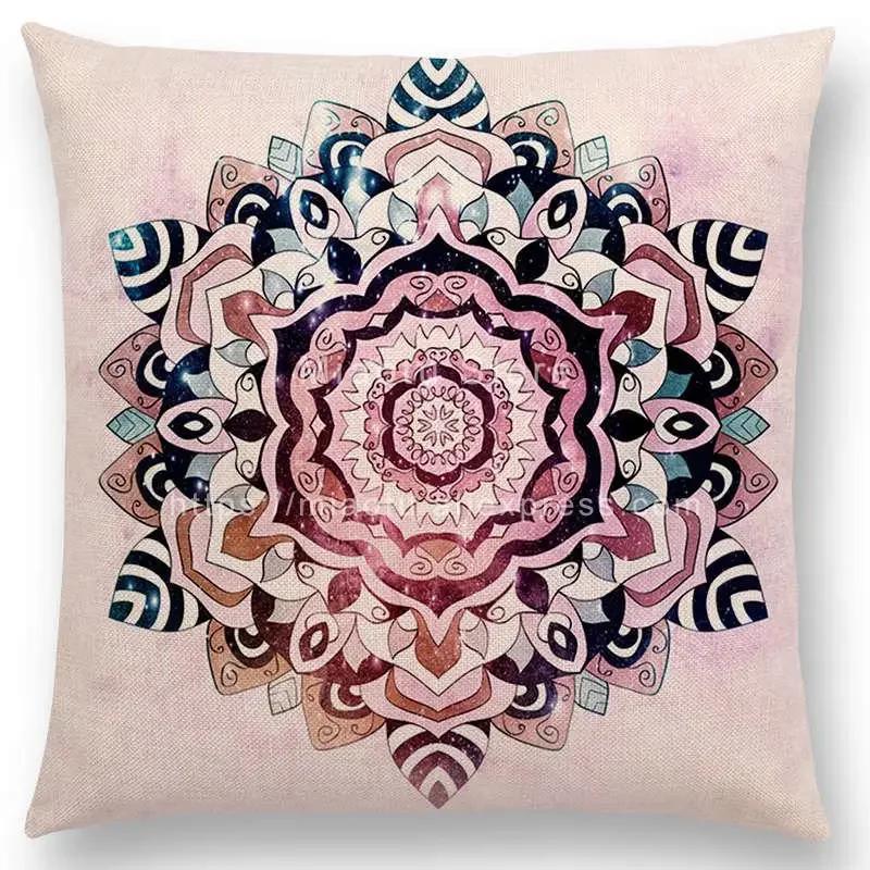 Neuer verträumter Regenbogen Boho Wunderschöne Mandalas Freier Geist Savanne Drucke Goldene Nächte Seelen Kissenbezug Sofa Überwurf Kissenhülle