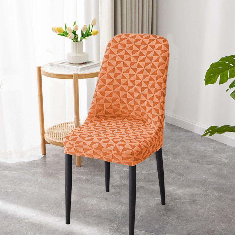 Elastic Jacquard Arc Chair Cover Soft Chair Protective Case Curved Seat Cover  Office