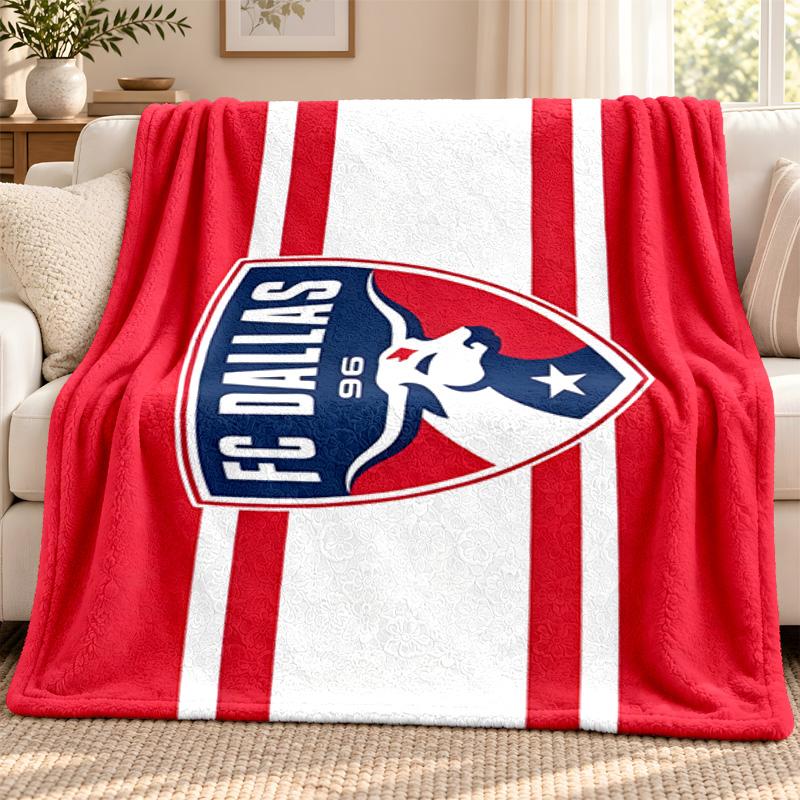 FC Dallas Blanket Flannel Blanket Soft Cozy Plush Throw for Sofa Bed Lightweight Home Decoration Outdoor Camping