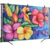 2D Tropical Floral Art Backdrop Colorful Hibiscus Flower Party Photography Banner
