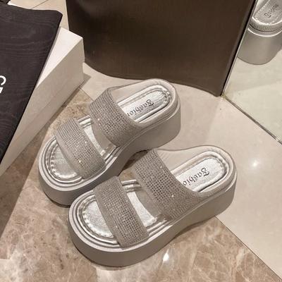 Women's Slippers 2024 Summer High Heel Flat Open Toe Women's Shoes Paired with Dresses Outdoor Women's Sandals Slipper