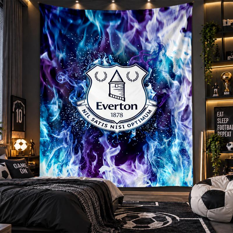 Wall Hanging Tapestry Everton Football Print Cloth for Living Room Bedroom Home Decor