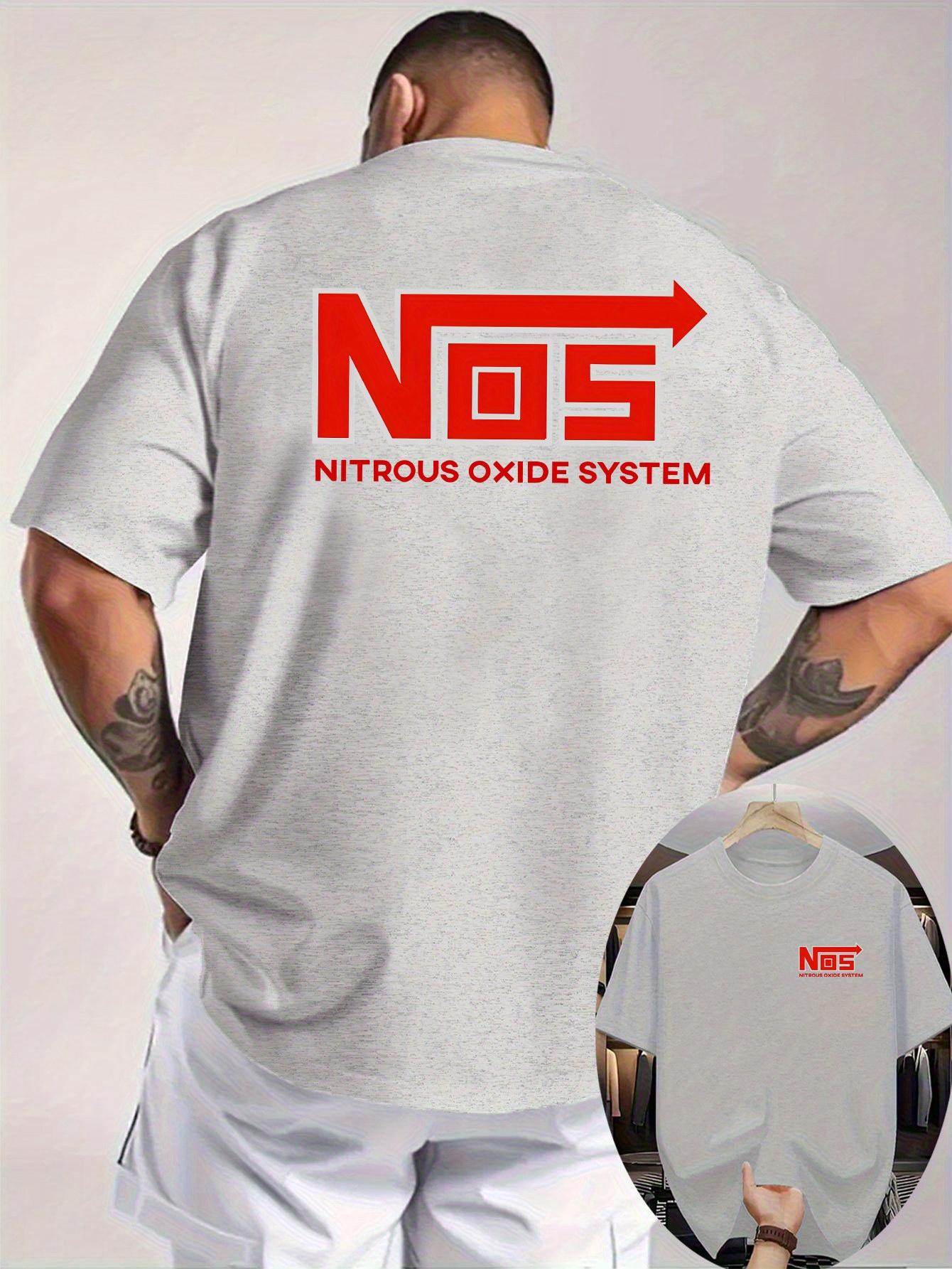 

The New Summer Men Casual Roundneck Tshirt Top Features NOS Nitrogen System Patterns Printed on Both The Front and Back Sides 4XL