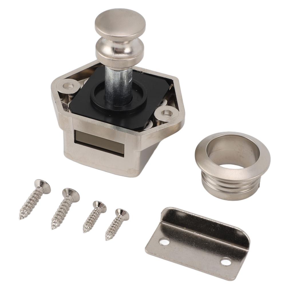 Push Button RV Cabinet Lock Zinc Alloy RV Cabinet Mini Push Button Latch Lock for Other Furniture