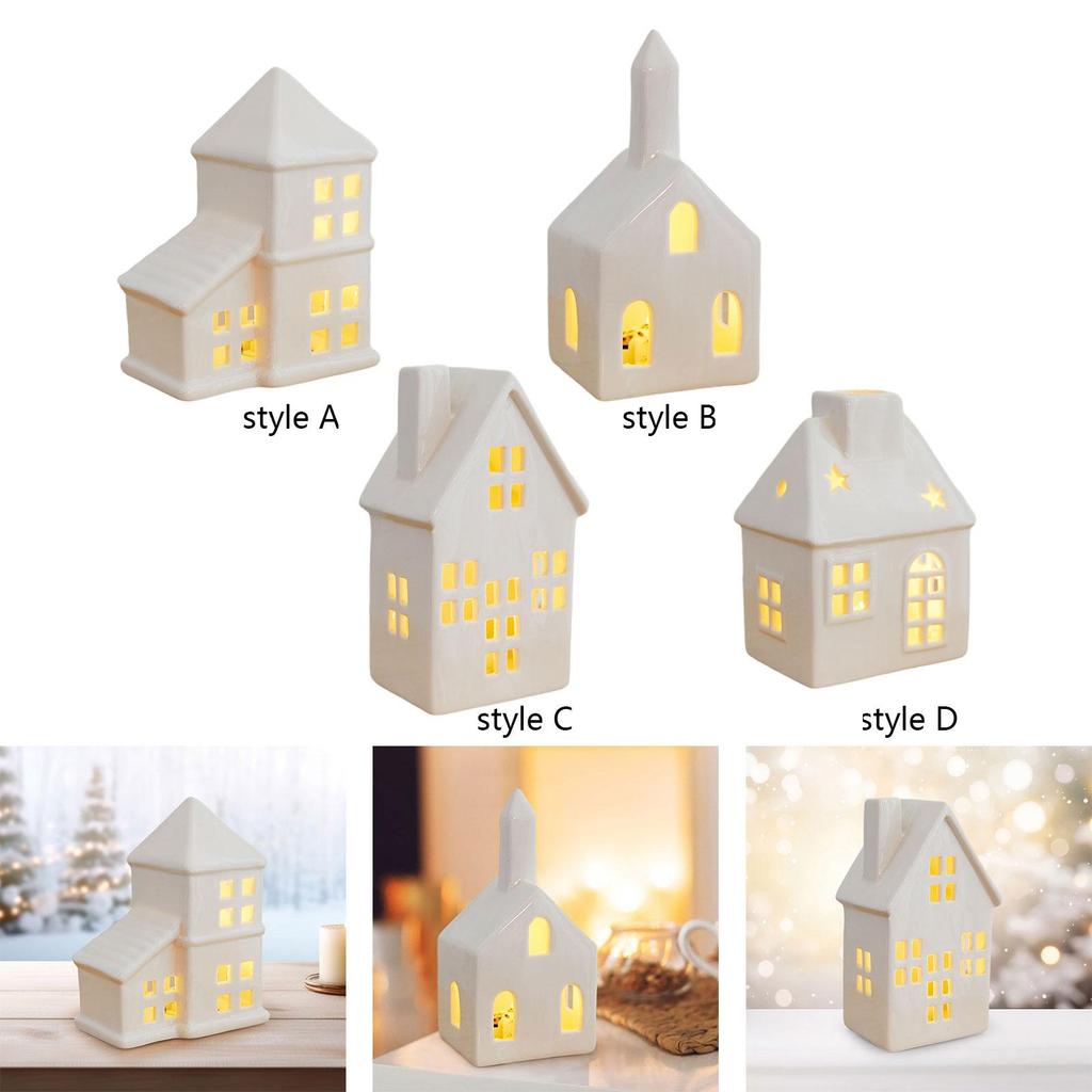 Ilumine Vila de Natal Decoração de Natal Artesanato Colecionável Decorativo Casas Rústicas de Cerâmica para Casa Fazenda Mesa Prateleira Interna