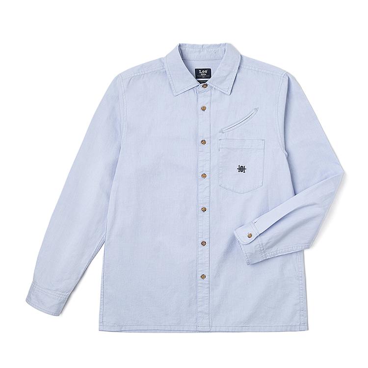 Lee Shirts Men's Sky Blue Lapel Moderate Shirt LMT010060T1200FA07954