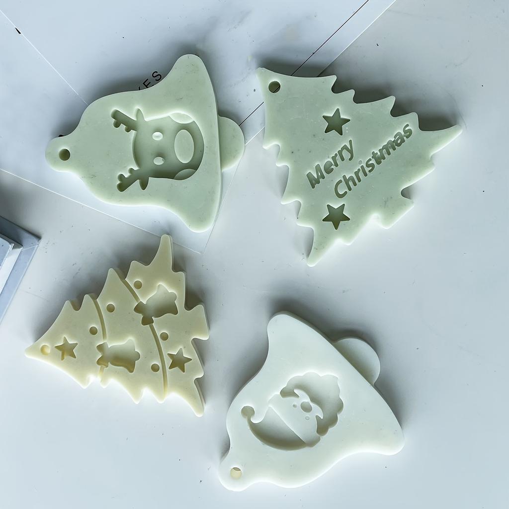 2pcs Christmas Snowflake Elk Silicone Mold, 3D Fondant Mold For DIY Pudding Chocolate Candy Dessert Supplies, Baking Supplies, Kitchen Items Clay Mold