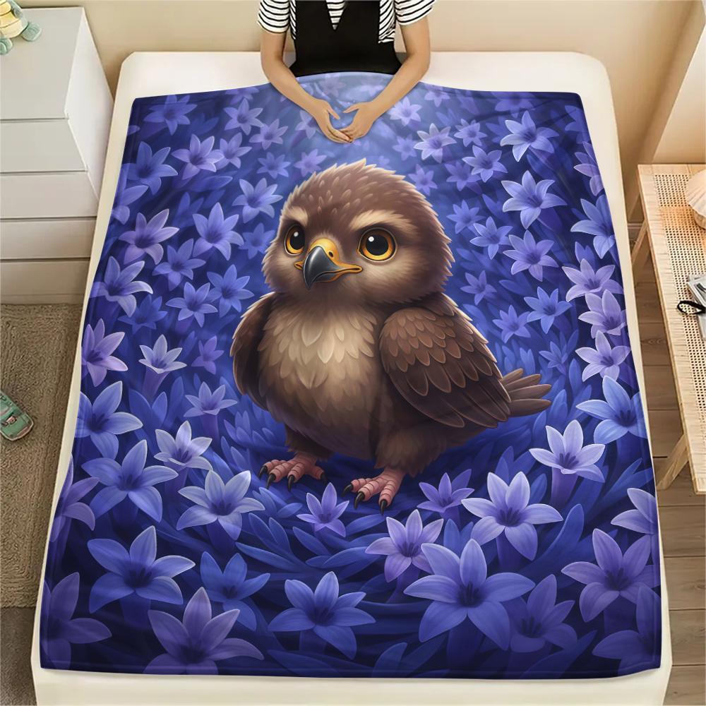 1Pc Cartoon Print Flannel Blanket, High Quality Comfortable for All Seasons, Home Decor, Warmth and Comfort, Perfect for Christmas Birthday Gift