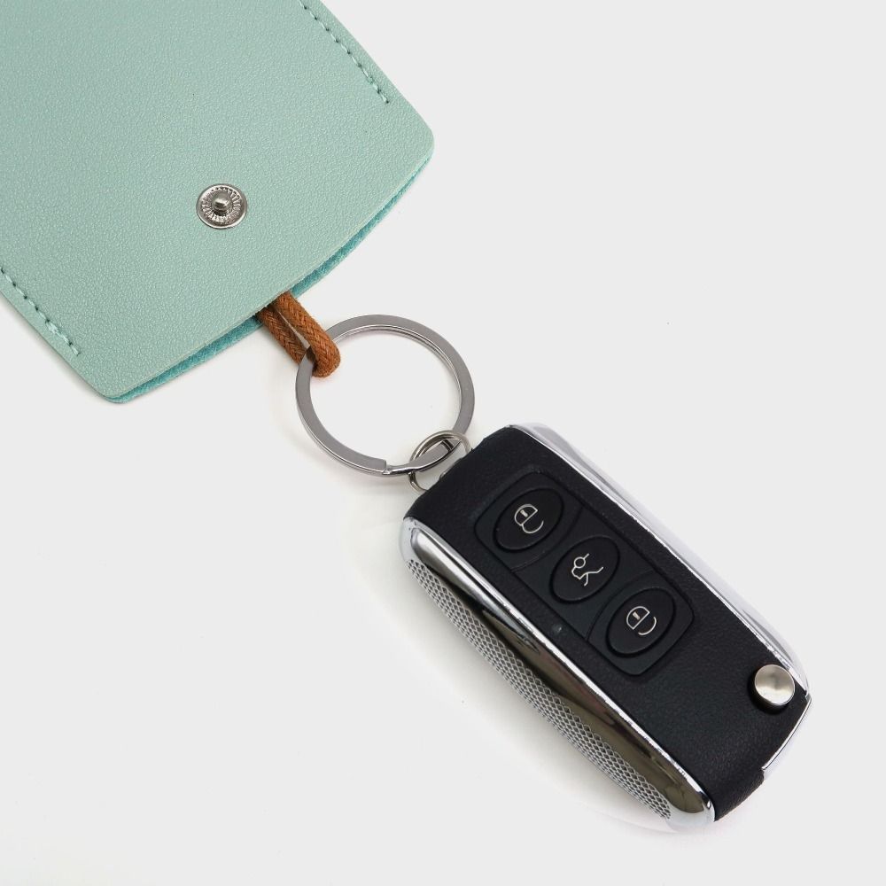 PU Leather Pull Out Keychain Pouch Solid Color Housekeepers Key Holder Casual PU Key Wallets Gift