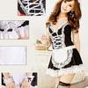 Sexy Maid Servant V-Neck Dress + Headband + Panties 3 Pieces Cosplay Sleepwear