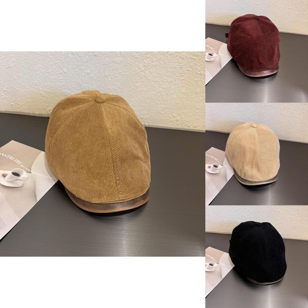 Corduroy Newsboy Cap For Fall Winter With Breathable Warmth And Sun Shade