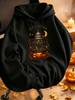 Unisex Hoodie, Halloween, Y And Shadow Gothic Lantern Pumpkin Moon Print, Pullover Sweatshirt, Casual Streetwear, Autumn Winter Outdoor Party, Long Sl
