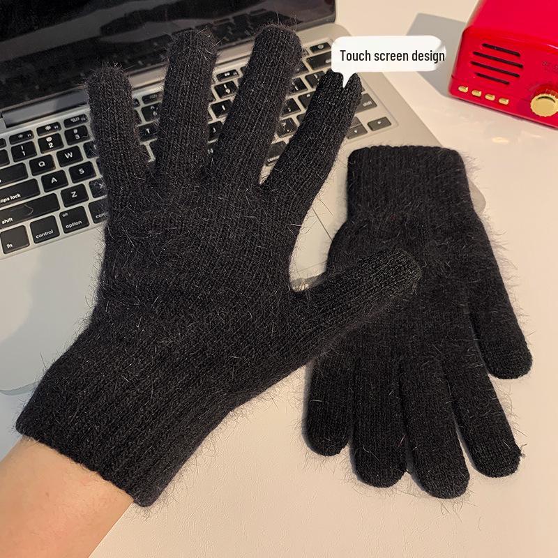 Korean Winter Touchscreen Knitted Gloves - Stylish Windproof Warmth for Women and Students