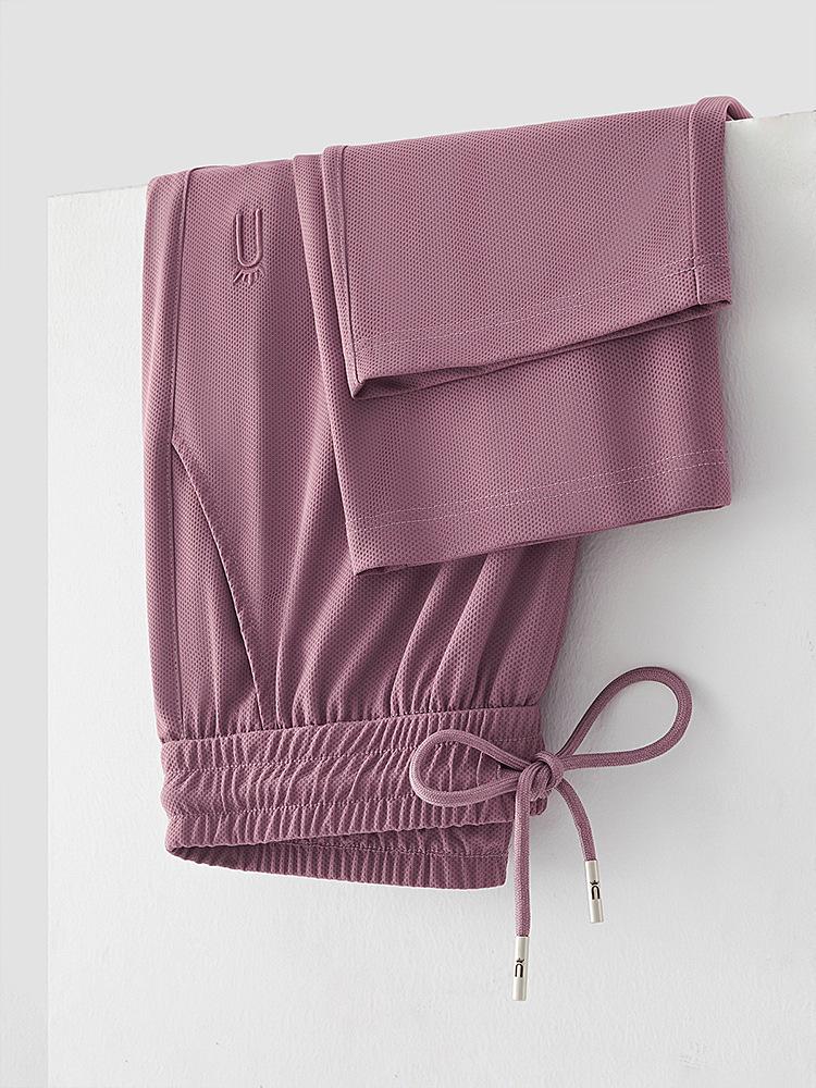 GAGN Plus Size Women's Ice Silk Straight-Leg Trousers - Lightweight Summer Pants for Middle-Aged Women