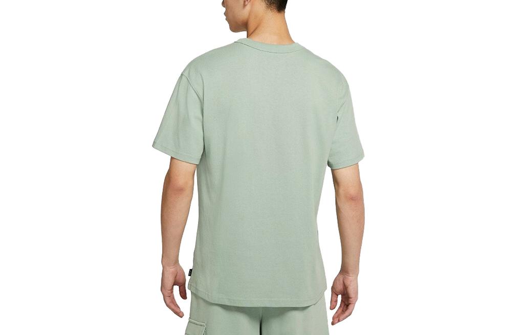 Men's Nike T Shirts Men's Green Crew Neck Moderate Straight Fit