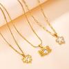 Stainless Steel Starfish Rhinestone Clavicle Chain Women's Luxury Pendant Necklace