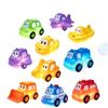 New Cute Cartoon Cars: Silicone Water Play Toy with Touch-Activated Seven-Color Flashing Lights