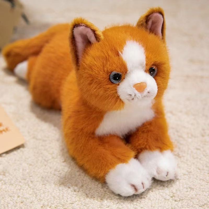 32cm simulation new prone cat doll stuffed plush toy cartoon anime cute pillow pillow for children's birthday gift fun doll
