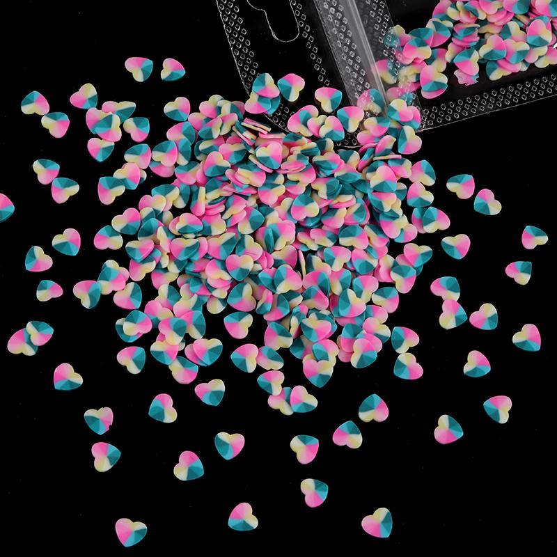 Moldes de resina para o dia dos namorados, recheios, fatias de argila de polímero, slime, corações de amor, decorações para unhas, acessórios faça você mesmo, fabricação de joias