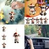 Adorable Acrylic Christmas Cow Pendant For Car Rearview Mirror Decoration