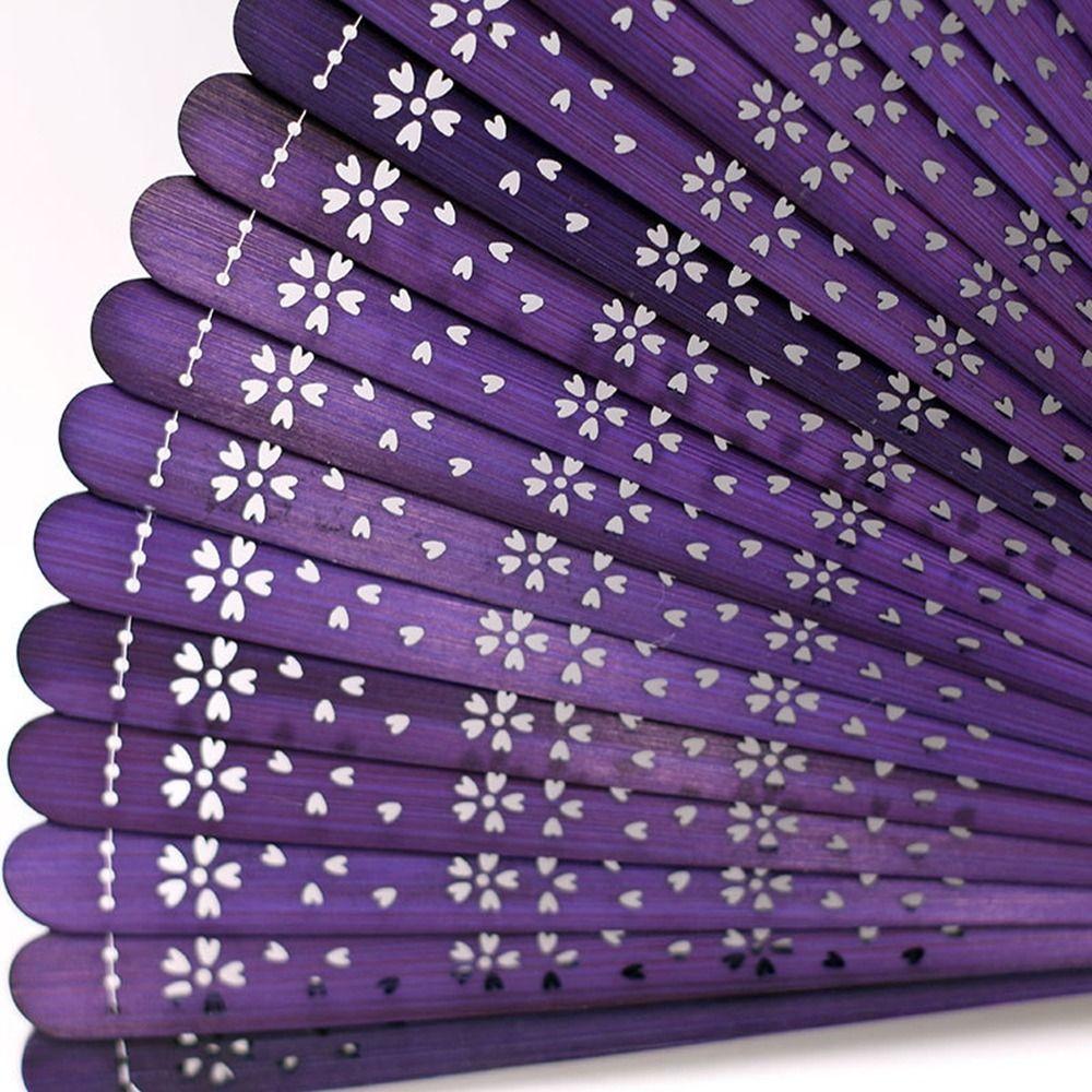 Multi Color Hollow Hand Fan Handmade Dancing Fan Fashion Bamboo Folding Fan for Home