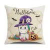Halloween Pillowcase New Linen Digital Print Home Decoration Purple Pumpkin Cushion Cover