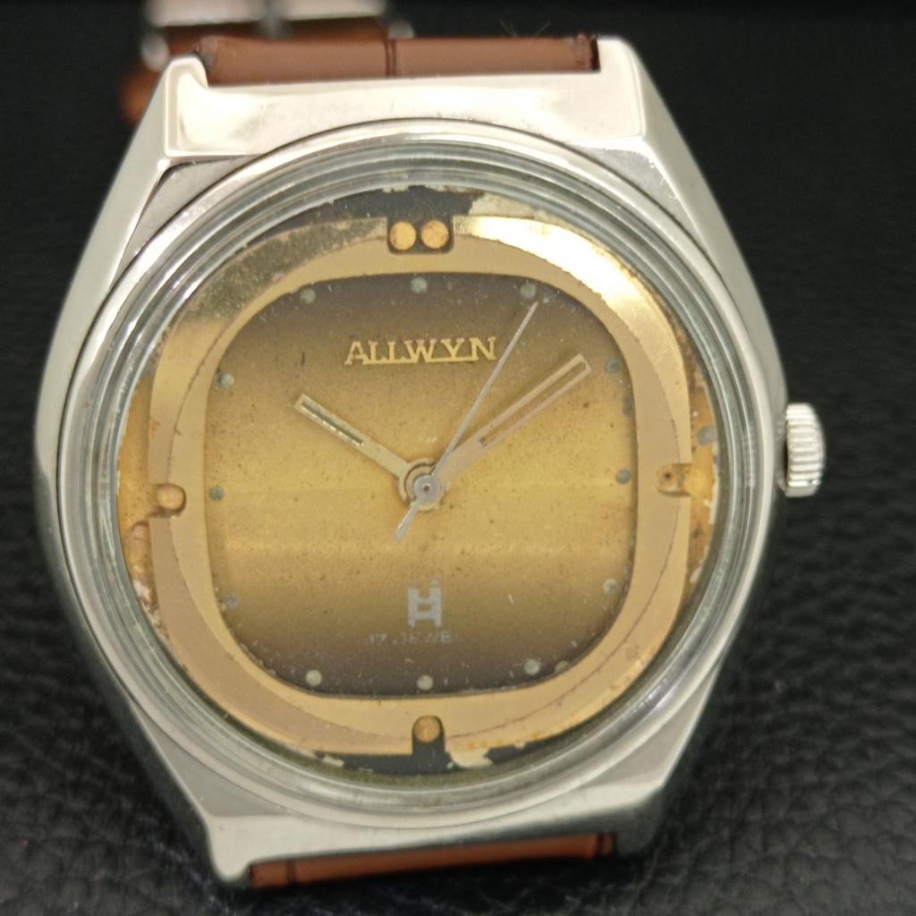 VINTAGE ALLWYN 6300A HAND-WINDING INDIA MENS ORIGINAL DIAL WATCH a706087-1