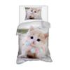 Super Cute Kitten Kids Bedding Set Kawaii Girl Quilt Cove King Queen Size Cat Animal 2/3pcs Polyester Duvet Cover (No Sheet)