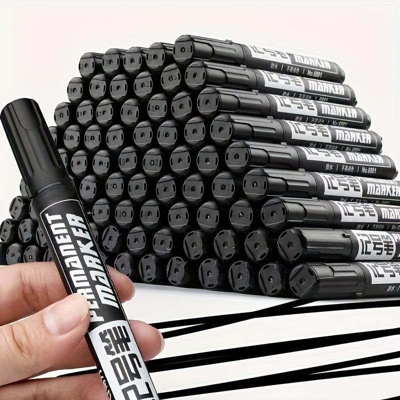 10pcs Permanent Marker Set, Waterproof Black Ink High-Capacity Oil-Based Office Supplies for  Office Supplies and Accessories