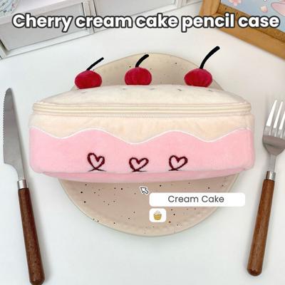 Βελούδινη Θήκη Μολυβιών Κέικ Κεράσι Μεγάλης Χωρητικότητας Θήκη Στατικών Ειδών Χαριτωμένη Θήκη Μολυβιών για Σχολικά Είδη Πινέλα Μακιγιάζ