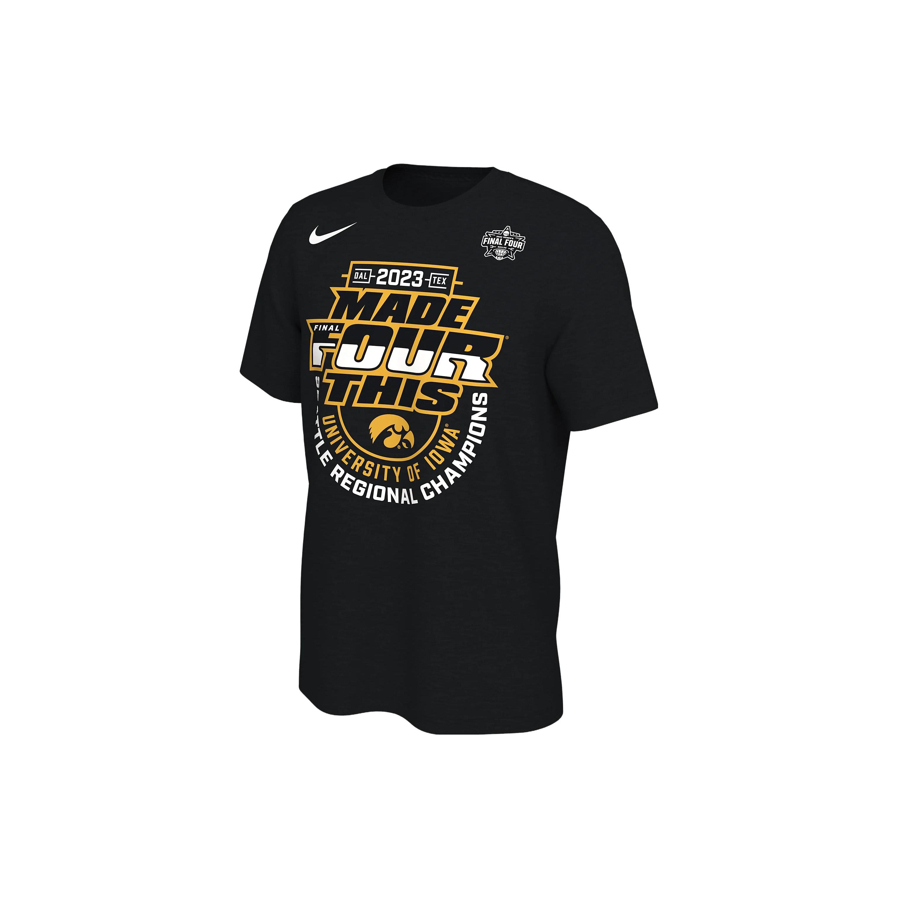 

New Nike Iowa Men s Nike College Regional Champs T Shirt FZ2188-010 XXL