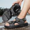 Men's Sandals New Summer Authentic Leather Toe Box Beach Shoes Non-Slip Wear-Resistant Leisure Sports Driving Sandals