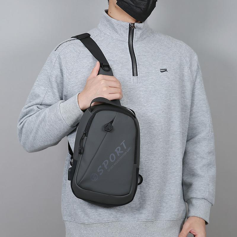 Men's Chest Bag Adjustable Strap Multi-Pocket Crossbody Sling for Cycling Commuting Sports Outdoor Travel Lightweight Pack