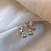1 Pair Vintage Elegant Butterfly Bow Stud Earrings Zinc Alloy With Glass Gemstones Copper Ear Needle For Women Daily And Party Occasions