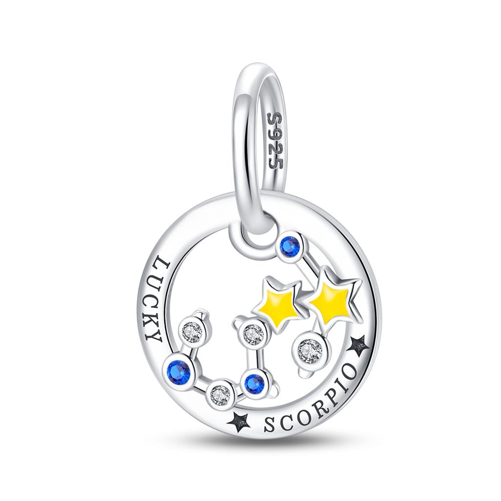 S925 Sterling Silver 12 Constellation Pendant Virgo Gemini DIY Jewelry Accessories