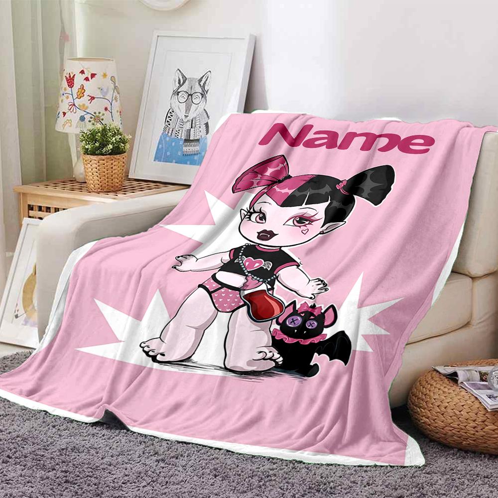 Custom Name Vampire Gothic Fantasy Art blanket for Couch & Bed, Plush Cozy Fuzzy Blanket Super Soft & Warm Blankets for Fall and Winter. 0908440