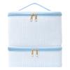 Double Layer Pu Leather Nail Polish Storage Organizer with Handles Gel Nail Polish Bag for Women Manicure Supplies