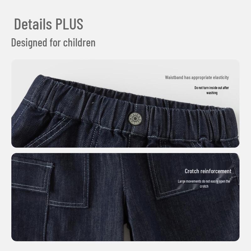 DAVE & BELLA Boys' Casual Denim Cargo Pants