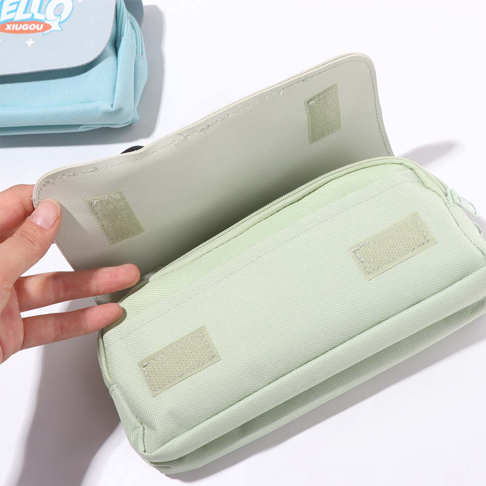 3-layer Fun Press Pen Bag Large Capacity Korean Animal Pencil Bag Capybara Panda Waterproof Stationery Storage Bag School Office