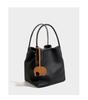 Borsa da donna in pelle di alta qualità, borsa a cesto vegetale, borsa a tracolla multifunzionale semplice, secchiello a spalla singola per pendolari b