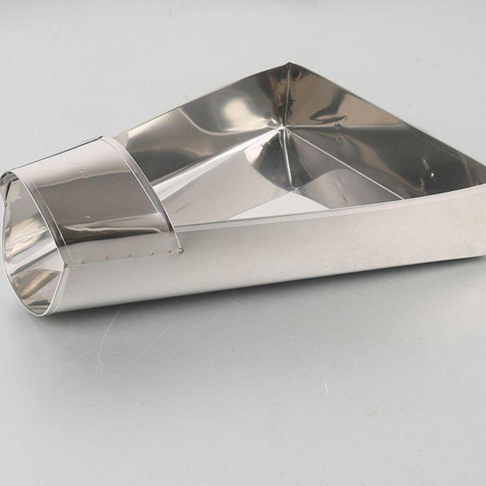 Stainless Steel French Fry Scoop with Handle Multifunctional Funnel Triangle Bucket Durable Cooking Tools Food Shovels