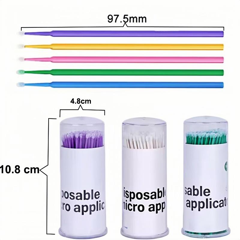 100Pcs Dental Disposable Micro-Swabs Tooth Cleaning Tools Adhesive Mini-Brushes Oral Cosmetic Eyelash Cotton Swabs