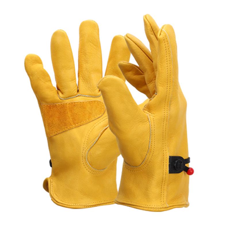 

Cowhide Riding Gloves: Motorcycle, Rock Climbing, Gardening, Puncture-Resistant, Protective Welders Gloves M