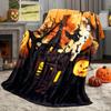 Halloween Kasteteppe Heks Mykt Plysj Koselig Flanell Halloween Teppe Dekorasjon For Fest Sofa Seng Stue
