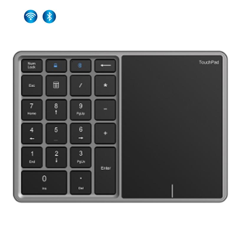 

Jomaa Bluetooth цифровая клавиатура с тачпадом цифровая клавиатура перезаряжаемая USB беспроводная цифровая клавиатура для Android Windows IOS серебряный