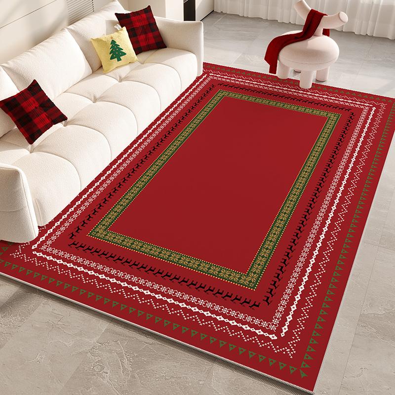 VIKAMA Christmas Winter Large Size Carpet Living Room Bedroom Side Window Rug Slippery Floor Mat Home Decoration